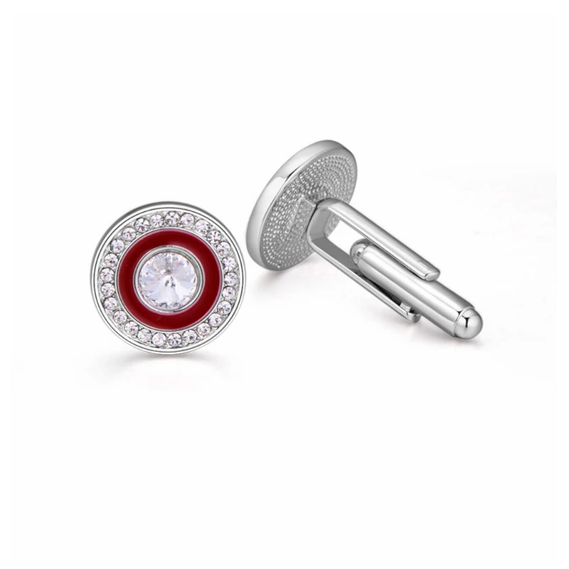 

Luxury Vintage round crystal Cuff Links fashion shirt Cufflinks for man women party Jewelry gift