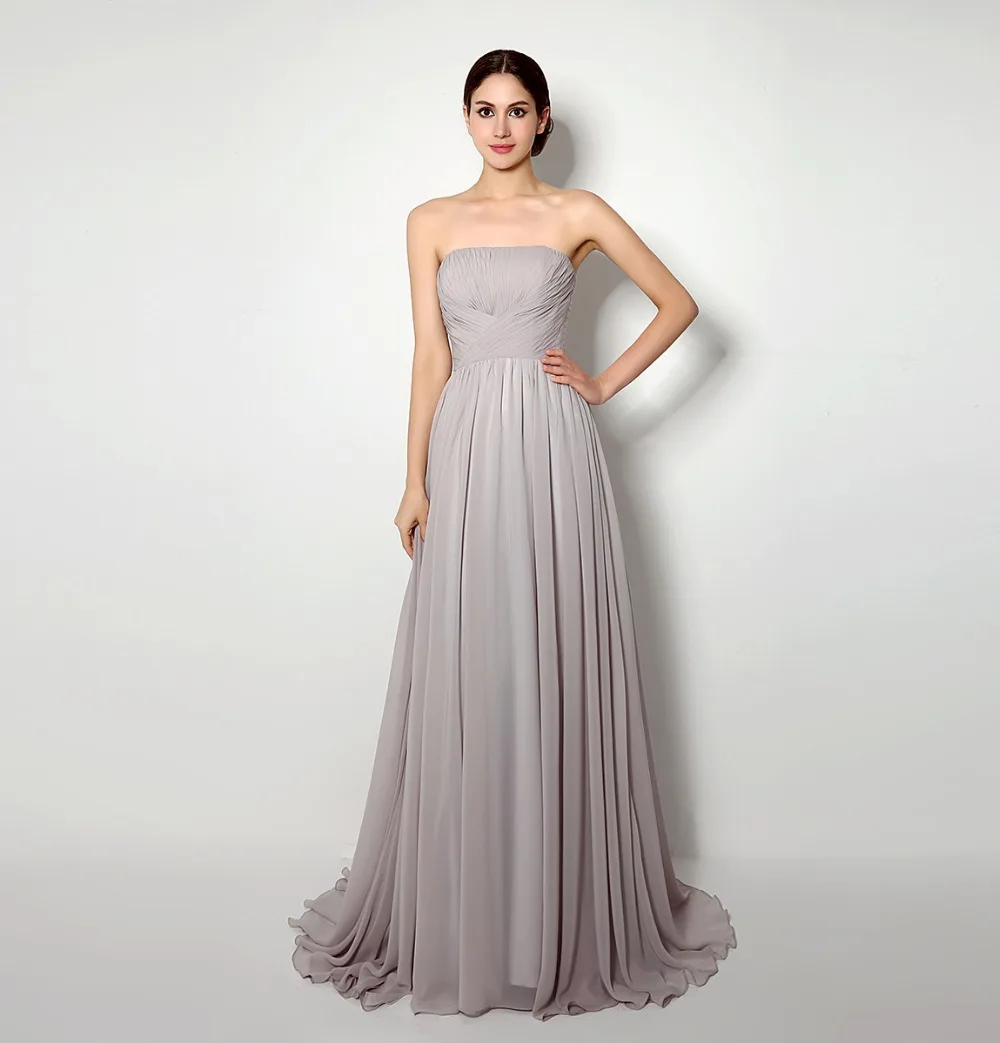 Wedding Simple Bridesmaid Dresses gray bridesmaid dresses page 1 clothing shop simple long chiffon strapless a line floor length lace up bandage maid of honor cheap under 80 sale