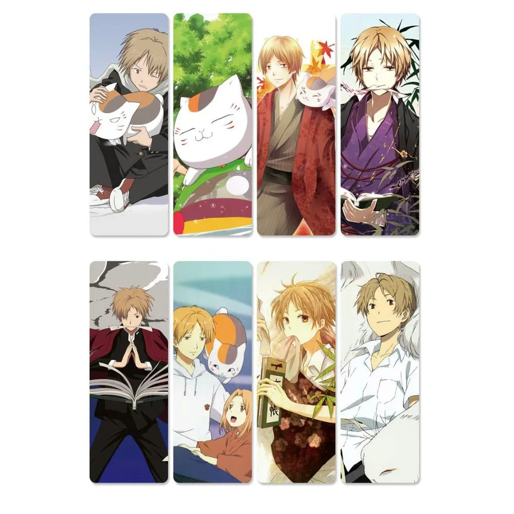 

8pcs Natsume Yuujinchou Anime Bookmarks Waterproof Transparent PVC Plastic Book Marks Cartoon Gift