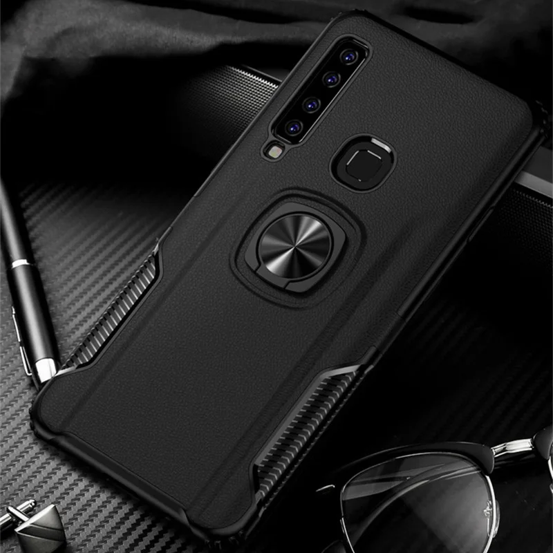 Магнитная адсорбции чехол для телефона samsung Galaxy J4 J6 плюс J8 2018 с палец кольцо Coque