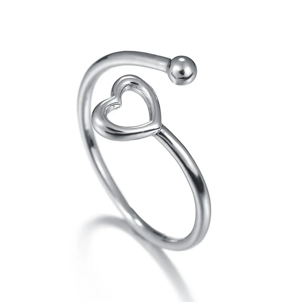Новые женские кольца в форме сердца со стрелкой, регулируемые медные металлические кольца, кольца на годовщину, ювелирные изделия для влюбленных