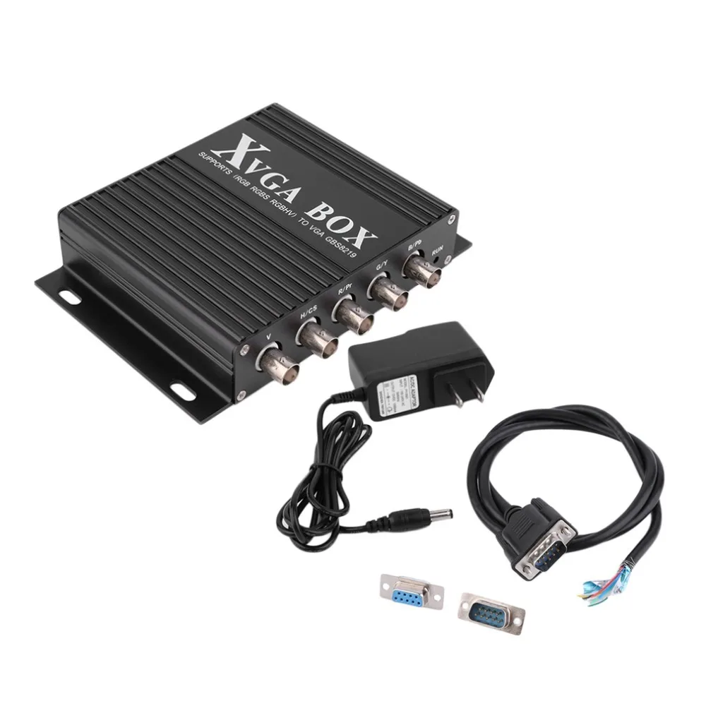 

XVGA Box RGB RGBS RGBHV MDA CGA EGA to VGA Industrial Monitor Video Converter with US Plug Power Adapter Black NEW Drop Shipping