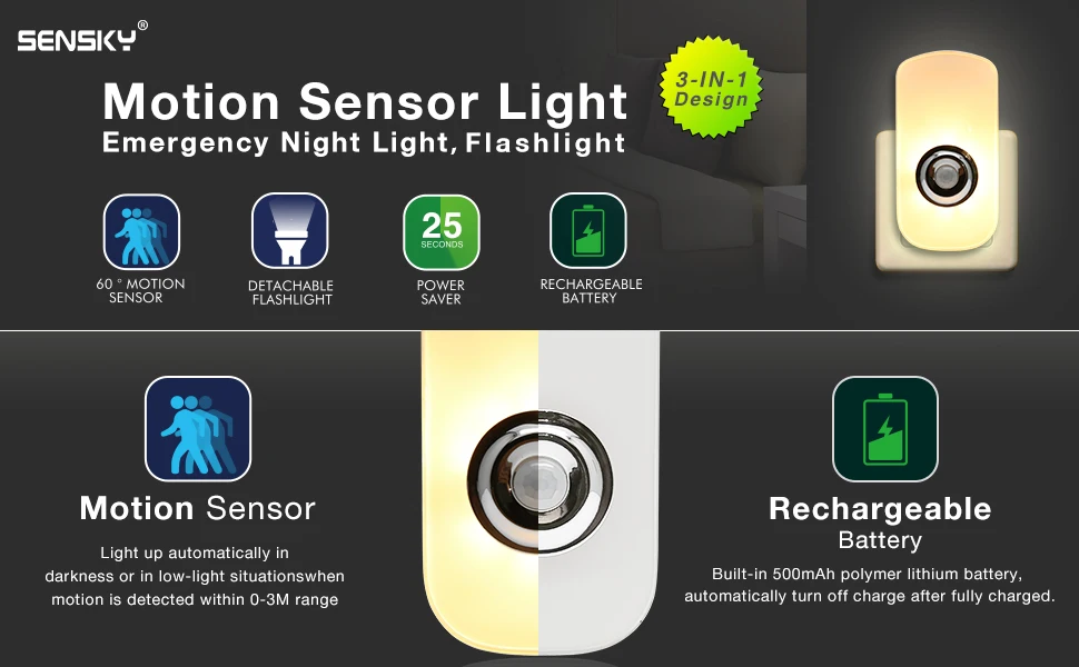 Sensor de Movimento Recarregável sem Fio para o Quarto do Bebê do Miúdo 3 em 1 Luz da Noite Design Eua Plug Pir Lanterna Emergência 110 v 220 ue 3 designer night lights