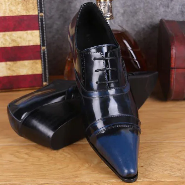 Free Shipping New Men's Oxford Shoes 2017 Genuine Leather Fashion Dress Office Luxury Autumn For casual Men's High heels Shoes