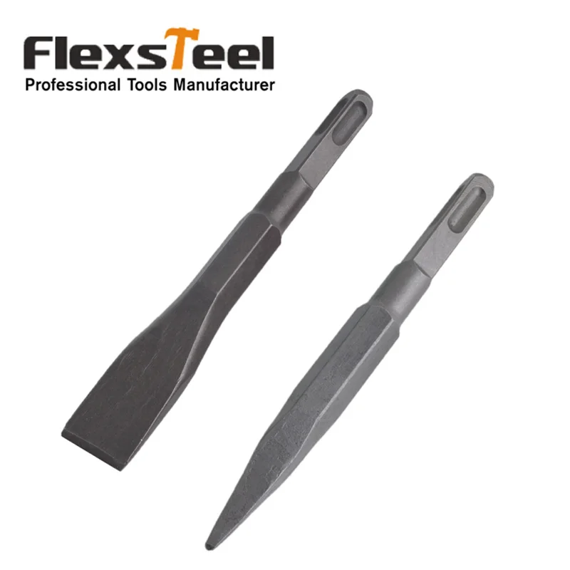 Flexsteel плоское и остроконечное холодное долото 14x160 мм роторный электрический молоток сверло для деревообработки бетонной стены скалы - Тип лезвия: 2pcs Chisel set