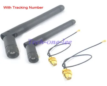 

DHL Free Shipping 100PCS/lot 3dBi 2.4GHz RP-SMA Male Wifi Antenna + IPX to RP-SMA Jack Male Pin Extension Cord Pigtail Cable