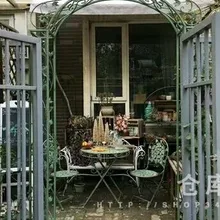 Французская деревенская старинная железная АРКА, клематис сезон альпинистский сад двора, железное искусство скалолазания тростника рама для склада