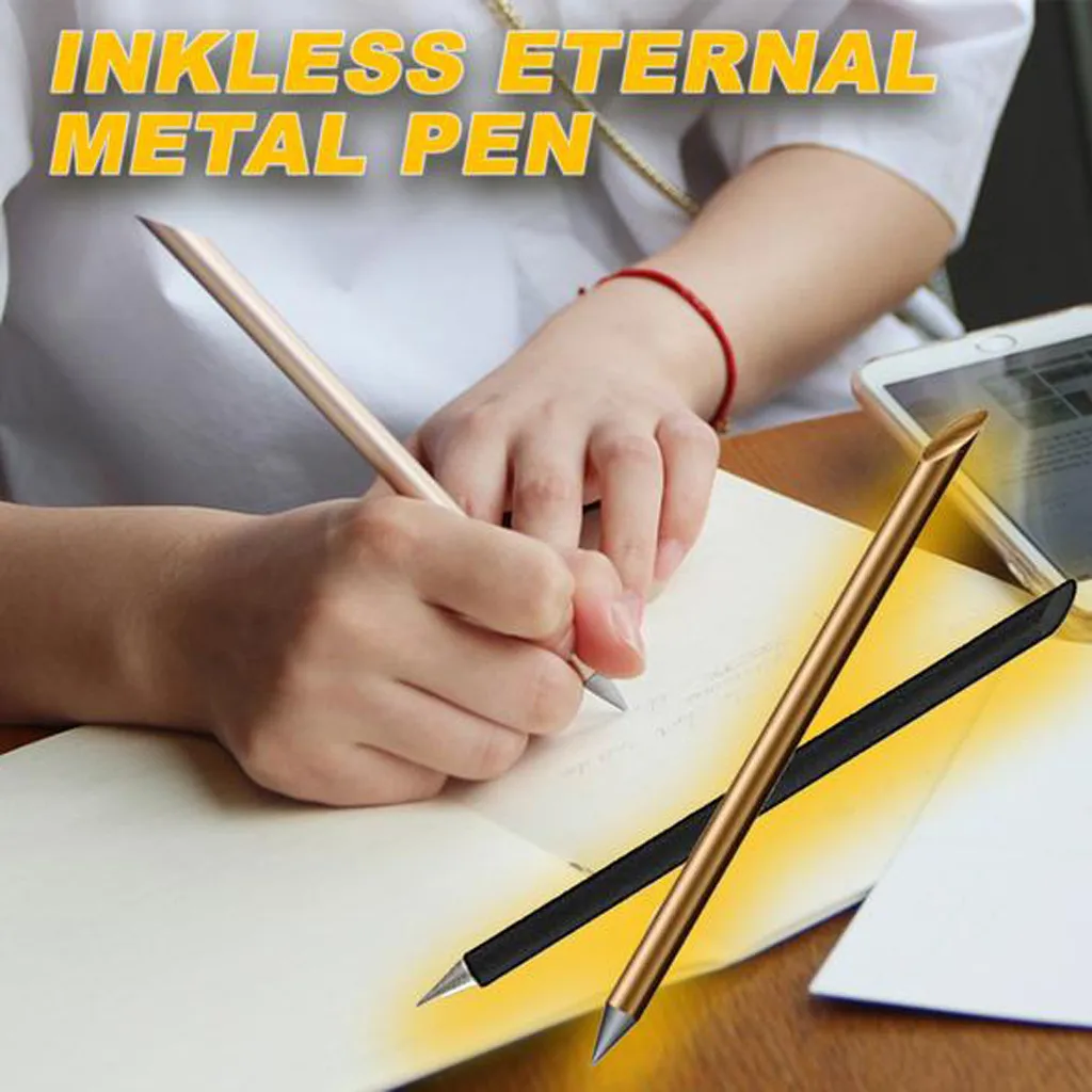 

2019 Home Essentials Are Most Useful Inkless Eternal Metal Pen New Design Office Sign Pen Collectible Gift