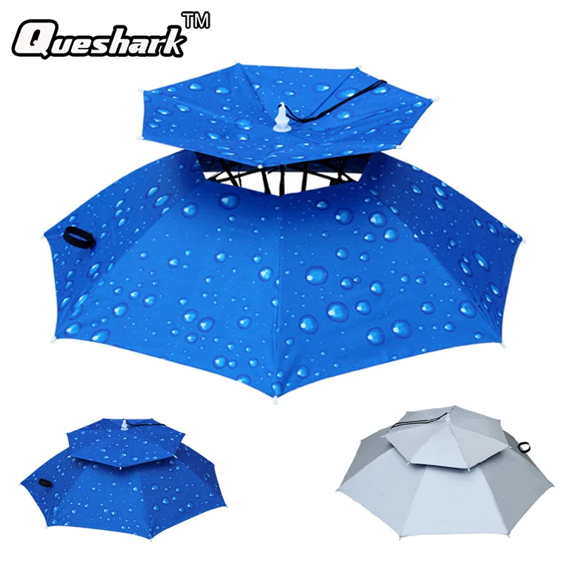 

Foldable Head Umbrella Hat Anti-Rain Anti-UV Outdoor Fishing Caps Portable Travel Hiking Beach Fishing Umbrellas Hat Rain Gear