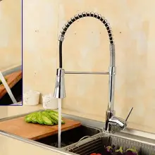 Растягивающийся смеситель для кухни, смеситель для раковины из меди, кран для раковины, поворотный кран с одним отверстием, кран для раковины, водопроводный кран