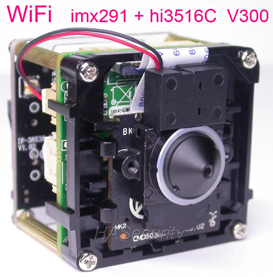 

WiFi 3.7mm LENs H.265(3MP/2MP) 1/2.9" Sony STARVIS IMX291 CMOS + Hi3516C V300 CCTV IP camera PCB board module + FPC Antenna