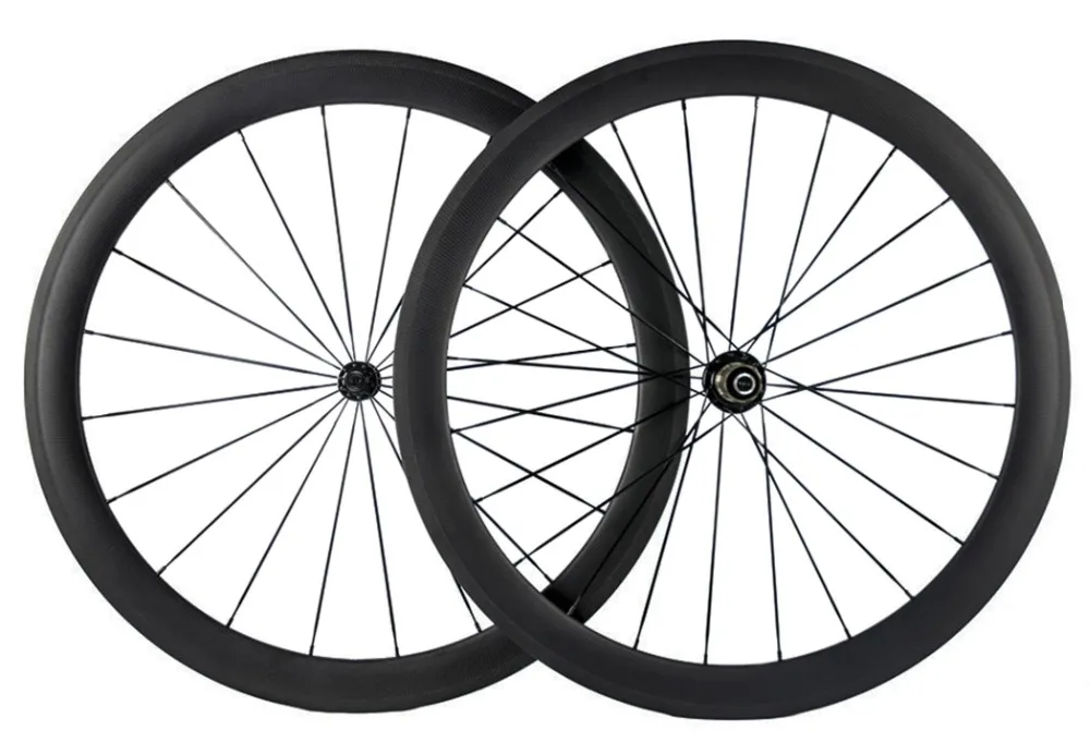 Sale 1 pair New 700c Tubular Carbon Wheels 50mm Matte Road Wheelset  with Black spokes Black Hub 2