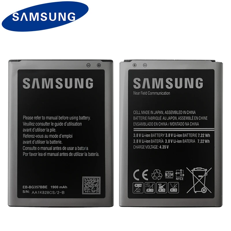 

SAMSUNG Original Phone Battery EB-BG357BBE For Samsung Ace 4 GALAXY Ace Style LTE SM-G357FZ G357 Replacement Battery 1900mAh