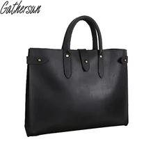 High Quality Gathersun Brand Genuine Leather Handbags For Men Handmade Vintage Style Business Bags Cowhide Leather Briefcase