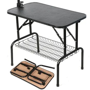

29%,Pet Grooming Table for Small Pet Portable Operating Table Rubber Surface Bath Desk Aluminum rim 150kg Bearing