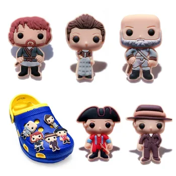 

100pcs Outlander Movie Figures Cute PVC Shoe Charms Accessory Buckles Croc Buttons for Shoes Wristbands Bracelet Kids Gifts