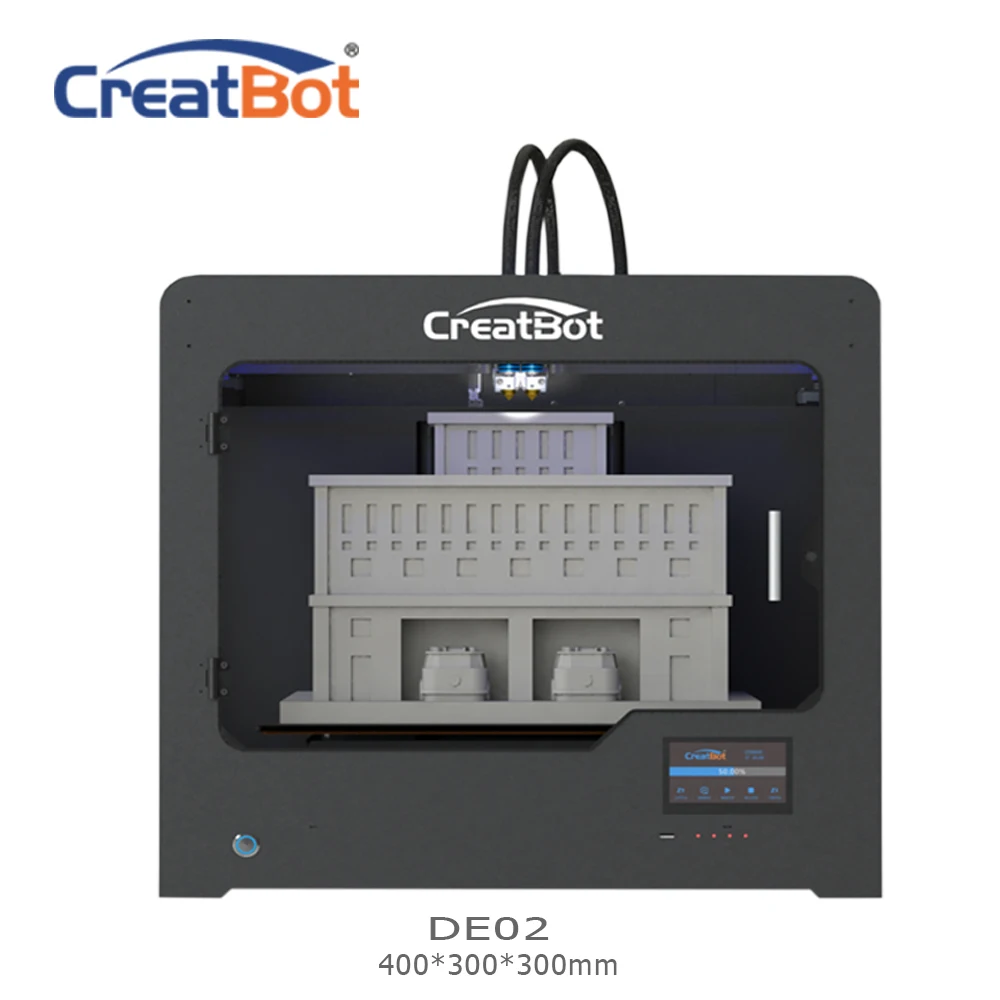 ^Cheap Metal extruder DE02 400*300*300mm 400 degrees Dual Extruder Creatbot 3d printer Large Size FDM 3D Machine House Use for sale ^Cheap Metal extruder DE02 400*300*300mm 400 degrees Dual Extruder Creatbot 3d printer Large Size FDM 3D Machine House Use for sale