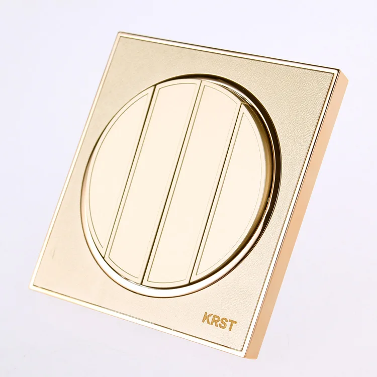 

Wall Switch Socket, 86 High-End Home Decoration Round Supreme Golden Paint, Four Single-Control Switch Panel, 10A PC110-250V