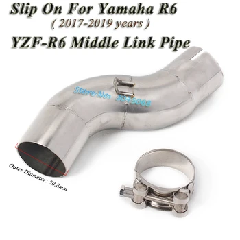 

Motorcycle Exhaust Escape For YAMAHA R6 YZF-R6 2017 2018 2019 Modified Moto Connection Pipe Middle Link Pipe Without 51 Muffler