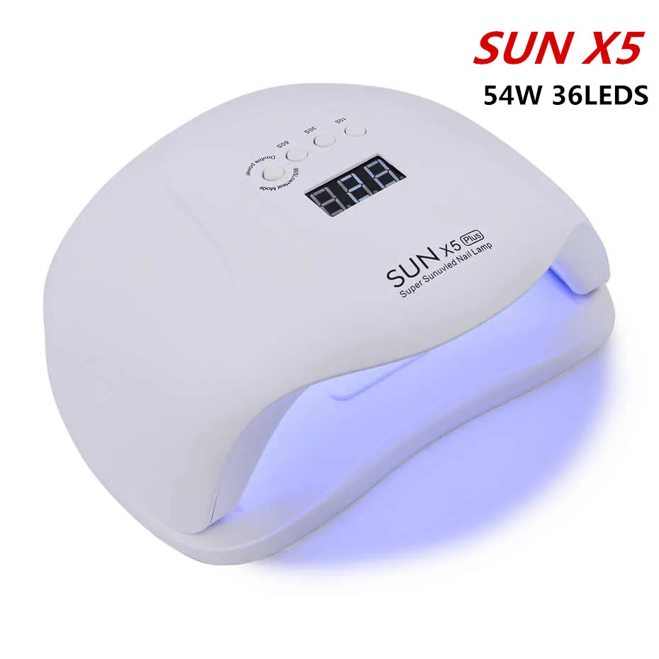 54W SUN X5 Plus UV LED Lamp Nail Dryer LCD Display 36 LED Dryer Nail Lamp for Curing Gel Polish Auto Sensing Lamp For Nails Tool