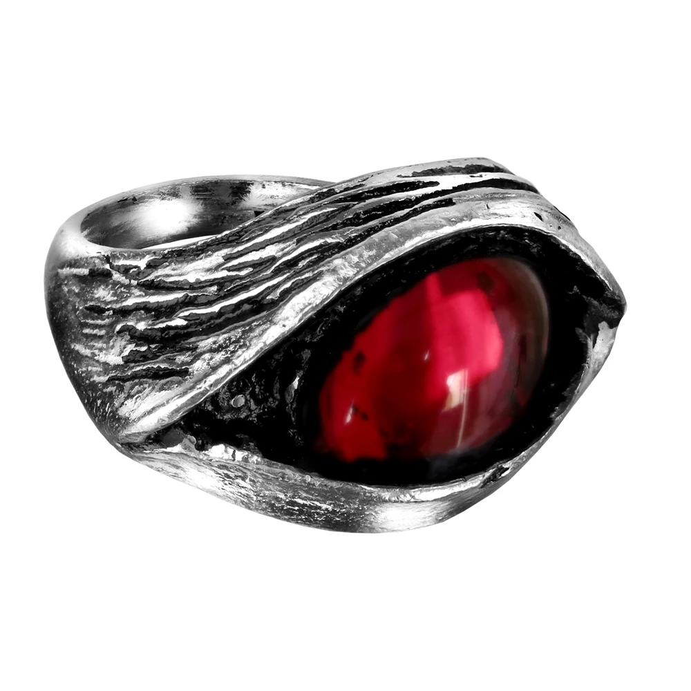 

2018 Gothic New Eye Of The Devil Halloween Party Accessories Blood Red Swarovski Crystal Eyes Retro Ring Banquet Dress Up