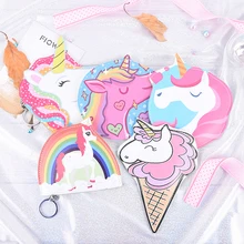 Кошелек для монет с мультяшным животным единорогом для девочек, маленький мини кошелек из искусственной кожи, кошелек для женщин, бумажник для монет, подарки для детей, 5 стилей