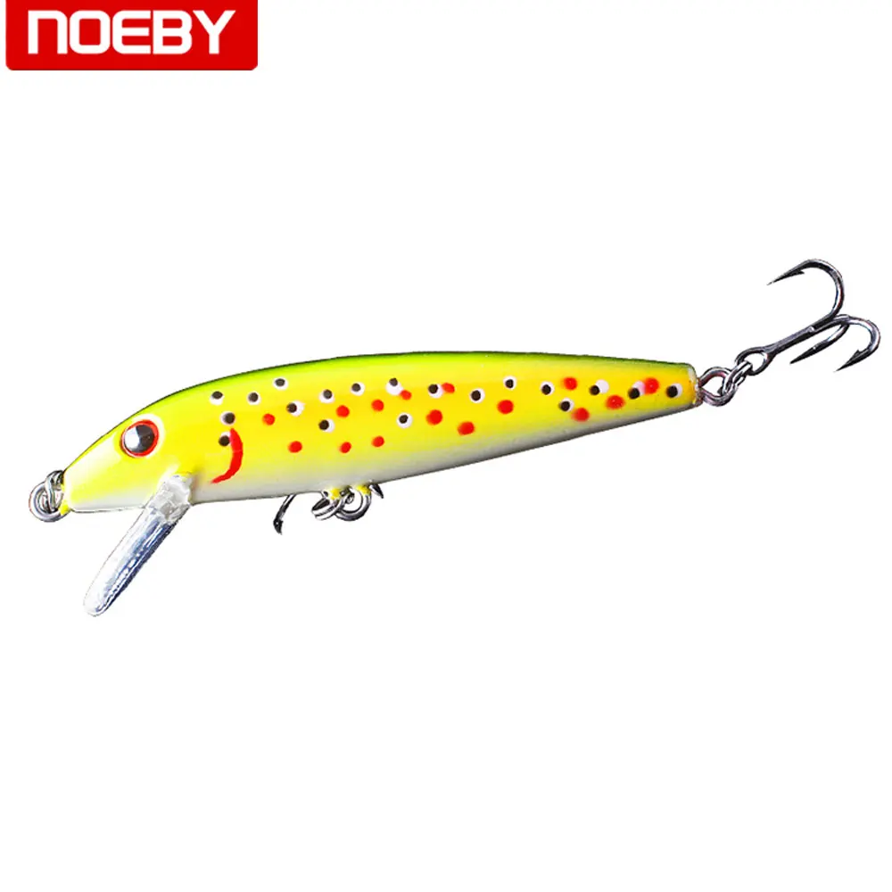 

NOEBY Fishing Lure 65mm Minnow Lures 4.5g Floating 0-1m Fishing Bait with VMC Treble Hooks 3D Eyes Fishing Tackle NBL9430