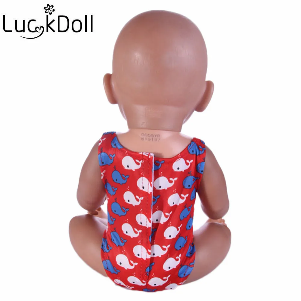 LUCKDOLL красные топы с напечатанным нижнее белье размер 18 дюймов американский 43 см