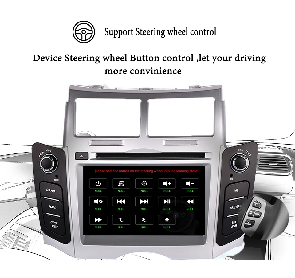 Android 9 0 автомобильный dvd плеер для TOYOTA YARIS 2005 2006 2007 2011 Навигация GPS аудио радио