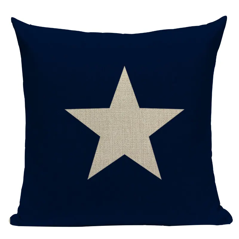 Геометрическая подушка с подушкой, наволочка для украшения дома в скандинавском океане, льняная наволочка с принтом в скандинавском стиле, синяя белая наволочка - Цвет: L116-18