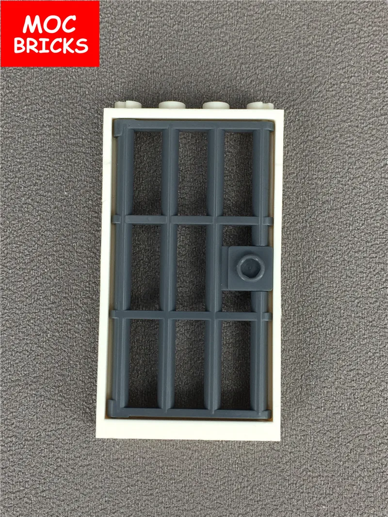 2 компл./лот кубики MOC дверная рама 1x4x6 Тип и дверь Barred с ручкой гвоздиком