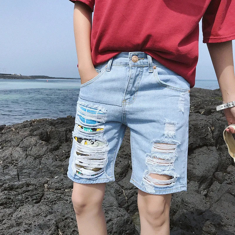 ripped jeans shorts mens