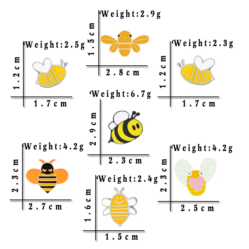 Модные броши, милая пчела, муха, насекомое, Детская Брошь, аксессуары для одежды для девочек, черная, желтая эмалированная булавка, подарок на день рождения, ювелирное изделие