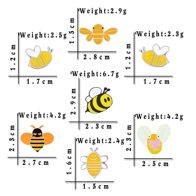 Fashion Brooches Cartoon Cute Bee Fly Insect Brooch Kids Girls Clothes Accessories Black Yellow Enamel Pin Birthday Gift Jewelry - Image 6