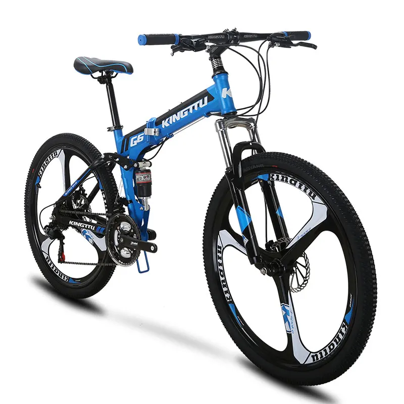 

Cyrusher G6 26 inch folding bike 21 speeds full suspension frame fixed gear wheel dics brake mountain bicycle