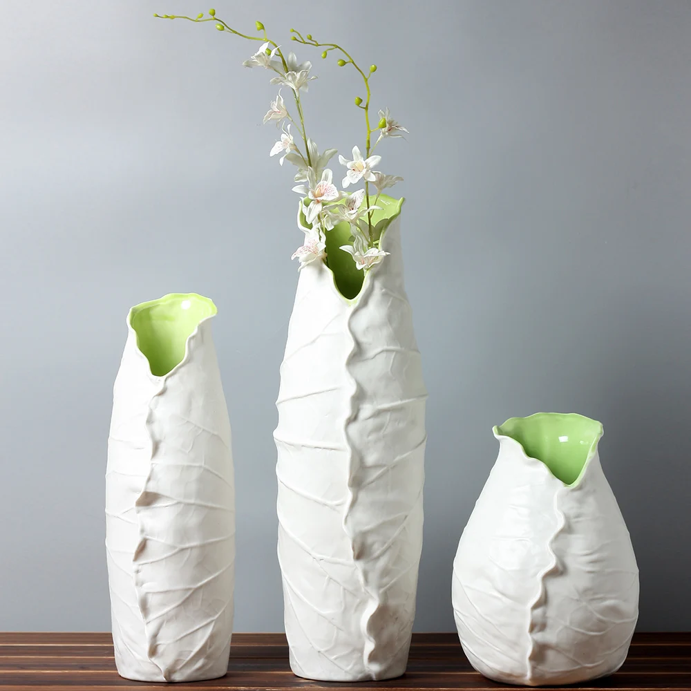 ceramics vase Decoration Creative Lotus leaf green vase decoration home