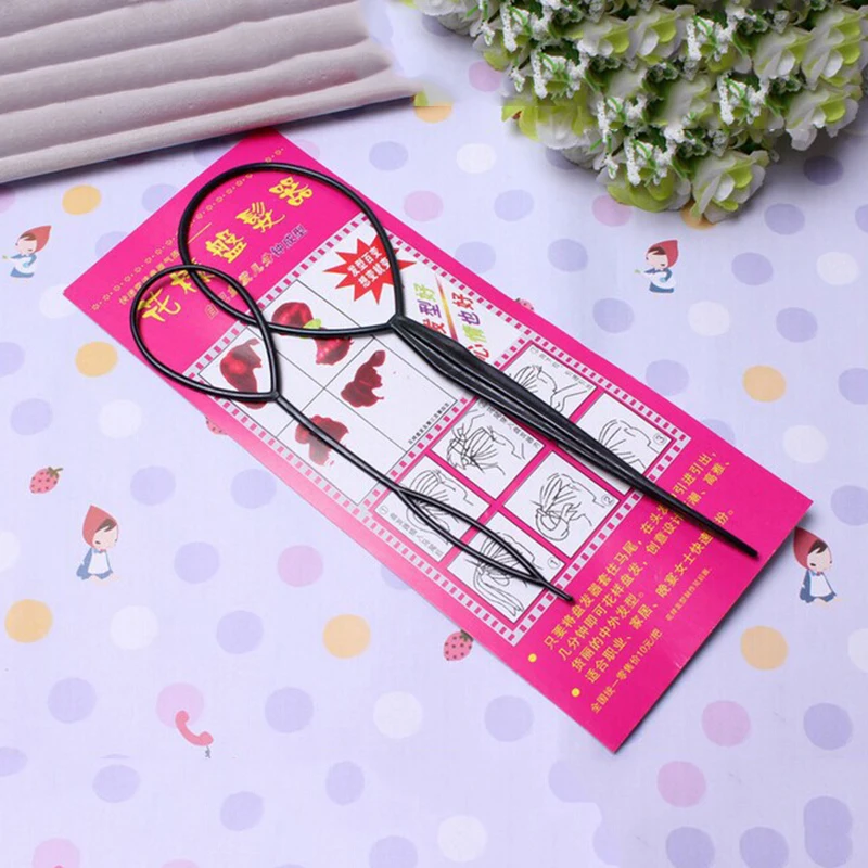 Hair Braid Maker Ponytail Creator Plastic Loop Black Topsy Pony Tail Clip Styling Tool DIY Accessories Random Color Hair Braid Maker Ponytail Creator Plastic Loop Black Topsy Pony Tail Clip Styling Tool DIY Accessories Random Color