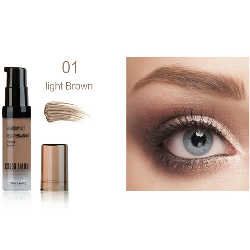 Magical Halo Makeup Waterproof Lock Color Cream Eyebrow Gel Pencil 2 Colors Eyebrow Tint Brown 3D Natural Eyebrow Pen with Brush