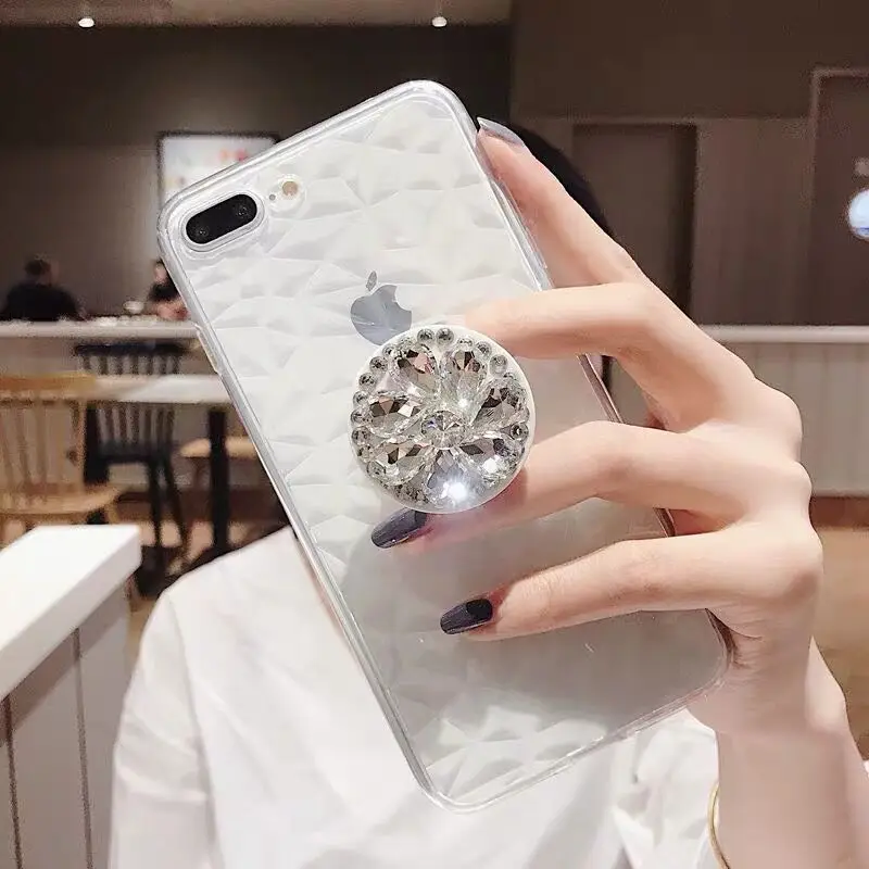 

Transparent Anti-shock phone case For iphone 7 8 6 6s plus Luxury Diamond Silicone Case For iphone X XS Max XR Cover Protection