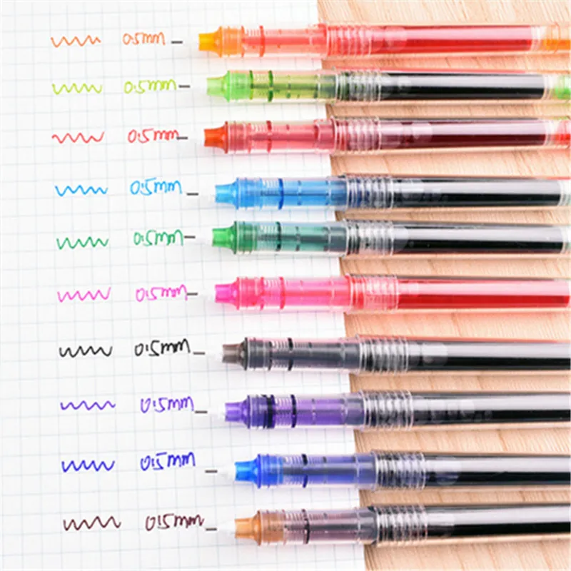 Высокое качество 10 цветов Большая емкость чернил гелевая ручка студент, школа, офис канцелярские принадлежности Тонкий Перо Шариковая ручка