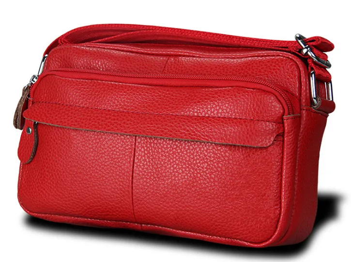 Рекламные сумки женские кожаные коричневые сумки маленькие сумки через плечо дизайнерские высококачественные повседневные винтажные сумки-мессенджеры женские 5 цветов - Цвет: Красный