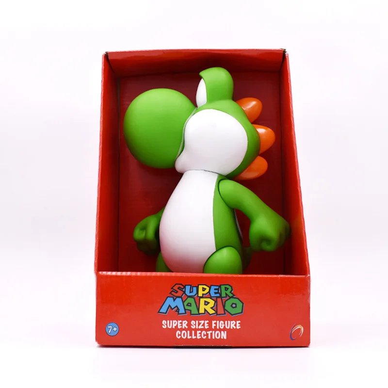 Супер Марио Bros 23 см Марио Луиджи зеленый Йоши Dimosaur фигурка ПВХ Дети Большой размер Горячие игрушки для детей - Цвет: With in BOX YOSHI