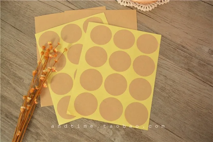 

120pcs/lot Blank kraft paper seal sticker cup gift box sticker baking package cake box decoration Free shipping