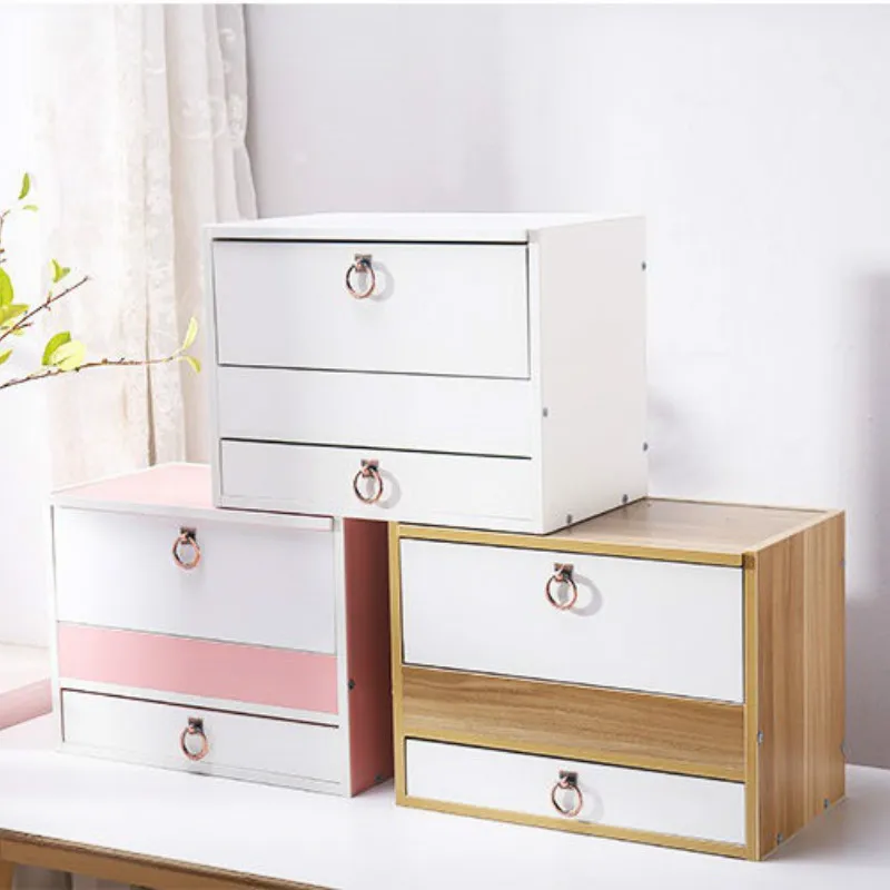  European household desktop with mirror drawer dressing table simple bedroom large wooden cosmetics  - 33059594568
