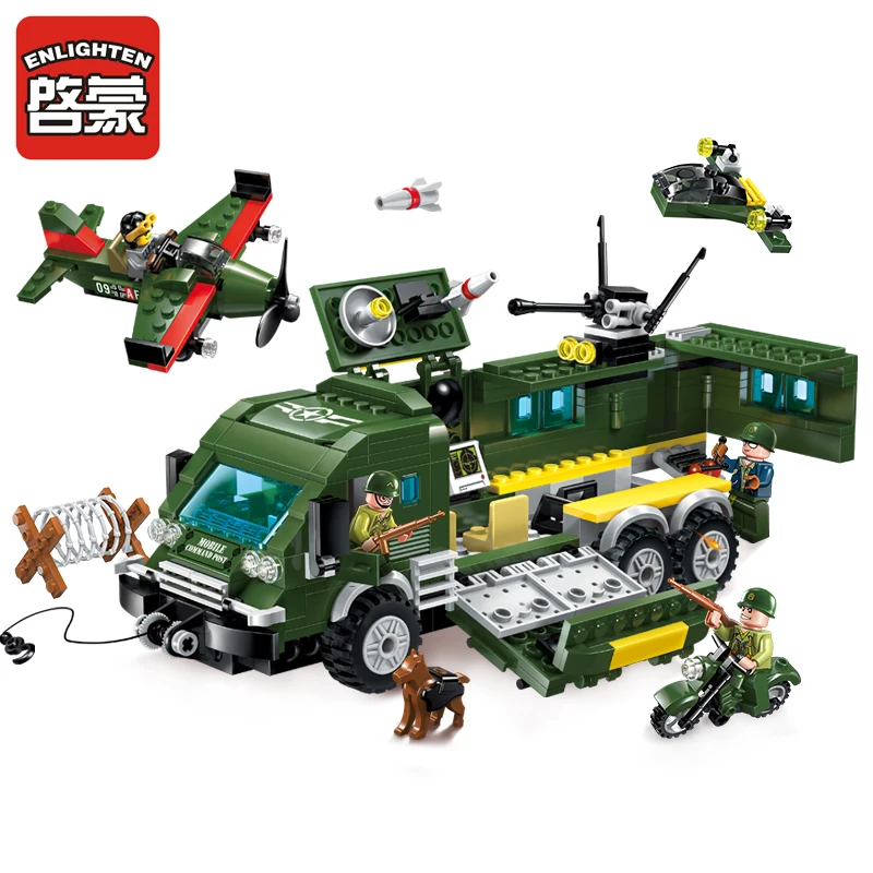  Enlighten Building Block Military Battle Army Land Force Special Assignment Gun Battle 3 Figures 20