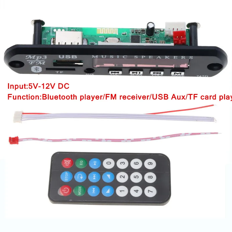 5 V-12 V DIY автомобильного акустического тюнинга Bluetooth Радио MP3 плеер декодер доска Алюминий Чехол коробка с внешняя антенна FM USB TF AUX - Цвет: A bluetooth board