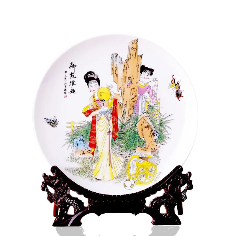 [] Специальное предложение Jingdezhen ceramics Blue Dragon подвесная декоративная тарелка, Современная гостиная - Цвет: Армейский зеленый
