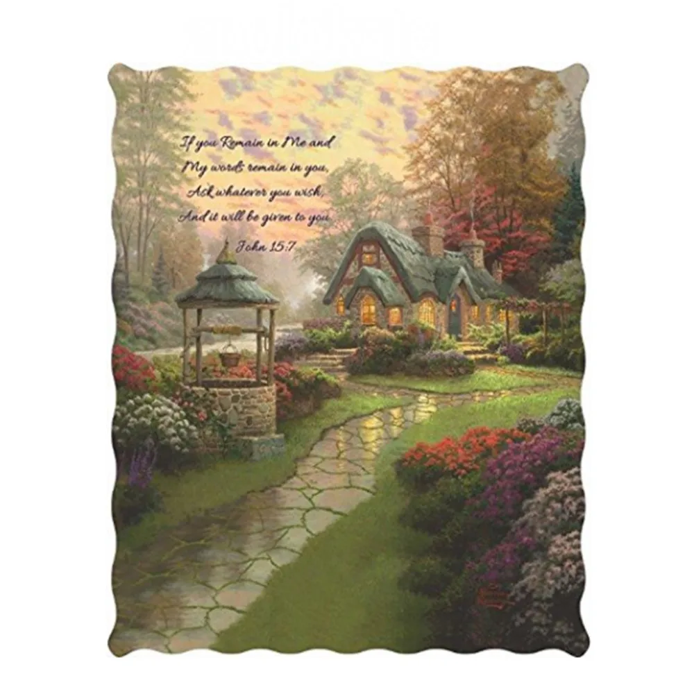 Thomas Kinkade Religious Make A Wish John 157 Quilted Throw Blanketin
