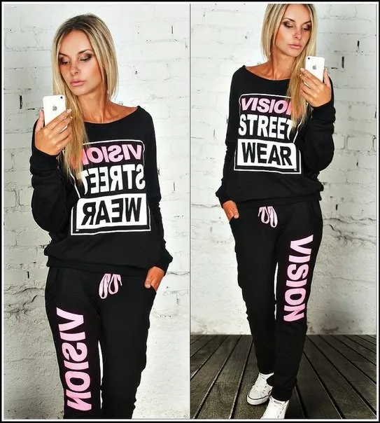 2018 Amazon Hot Sale Women's Letter Print Sports Set