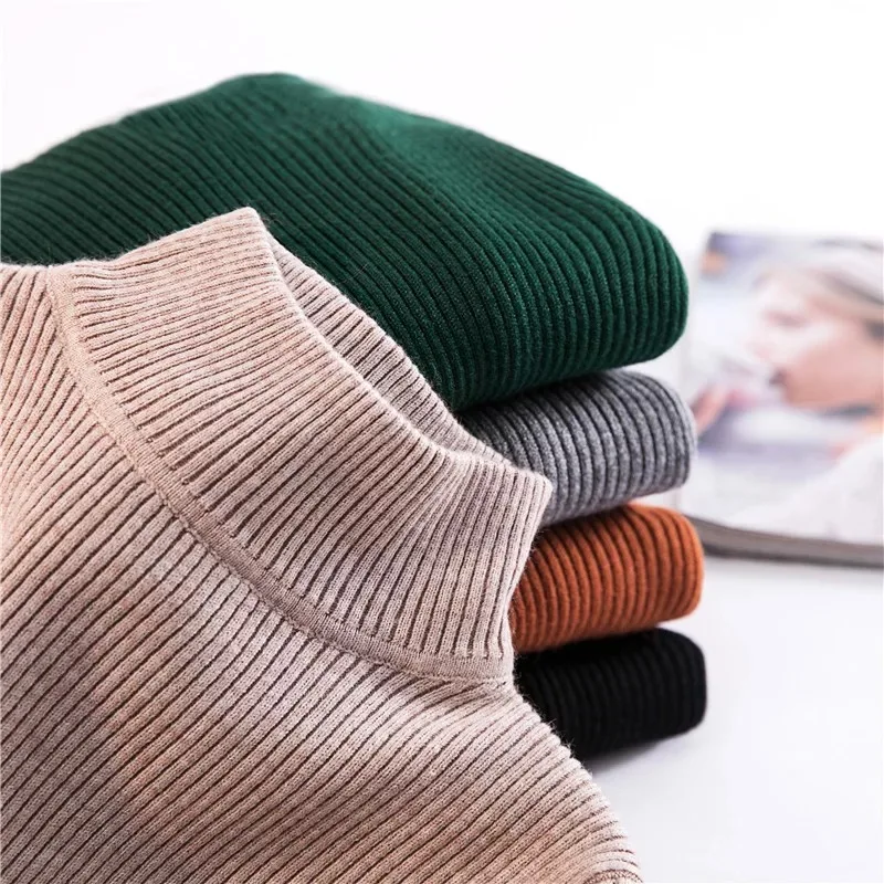 

New Autumn Turtleneck Pullovers Sweaters Primer Shirt Long Sleeve Short Korean Slim-fit Tight Sweater Women Sweater Knit Tops